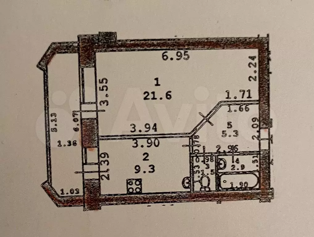 1-к. квартира, 41 м, 2/6 эт. - Фото 0