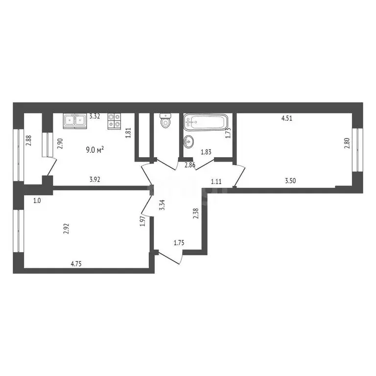 2-комнатная квартира: Балашиха, улица Яганова, 12 (50 м) - Фото 0