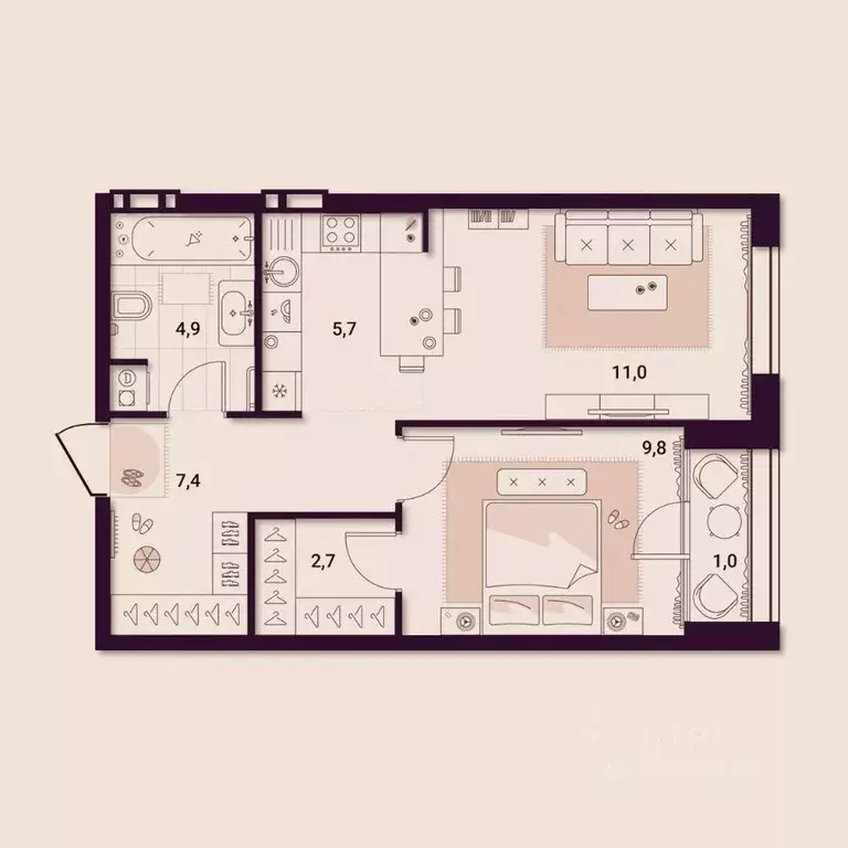 1-к кв. Приморский край, Артем ул. Куйбышева, 11А (42.52 м) - Фото 1