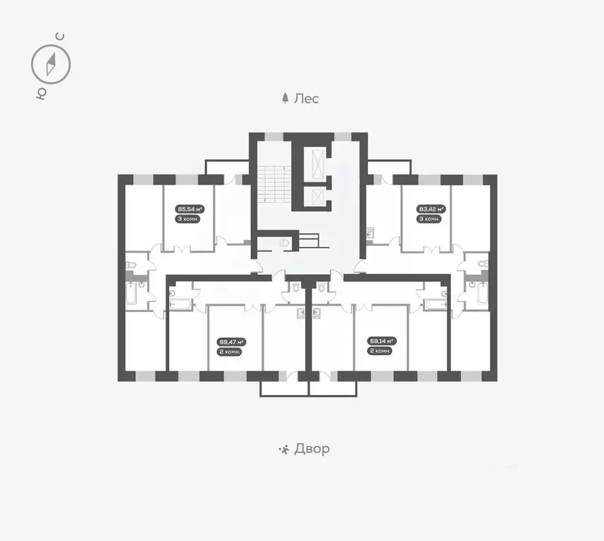 3-к кв. Красноярский край, Красноярск ул. Академгородок, 80 (86.4 м) - Фото 1