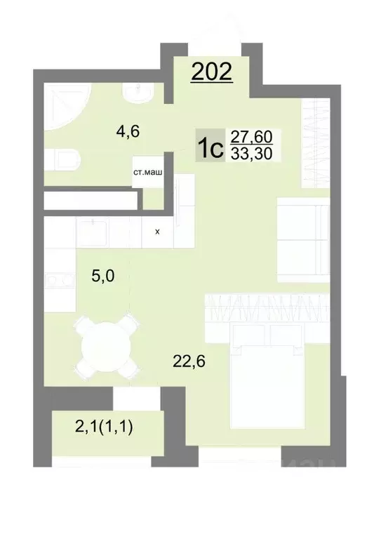 Студия Свердловская область, Екатеринбург ул. Металлургов, 63/3 (33.3 ... - Фото 0