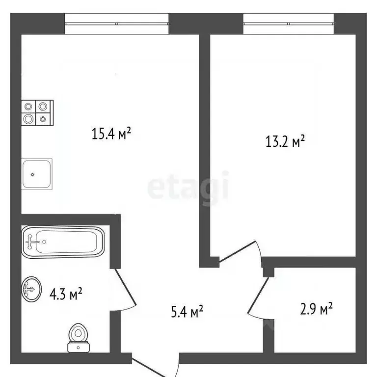 1-к кв. Тюменская область, Тюмень Новгородская ул., 22 (41.7 м) - Фото 1
