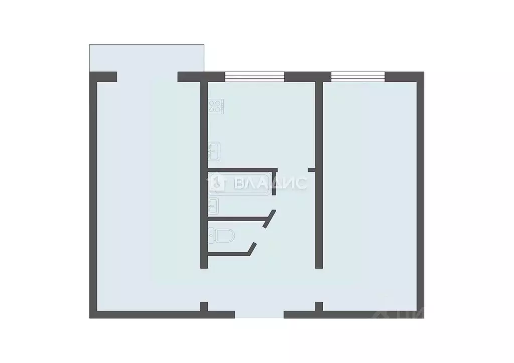 2-к кв. Липецкая область, Елец Клубная ул., 1Г (43.9 м) - Фото 2