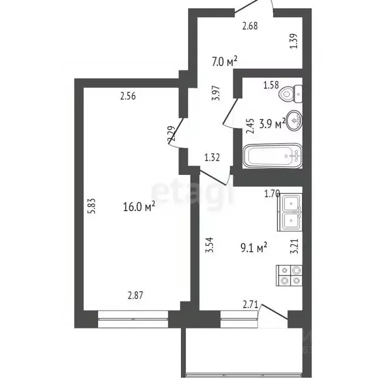 1-к кв. Саха (Якутия), Якутск ул. Клары Цеткин, 49 (36.0 м) - Фото 1