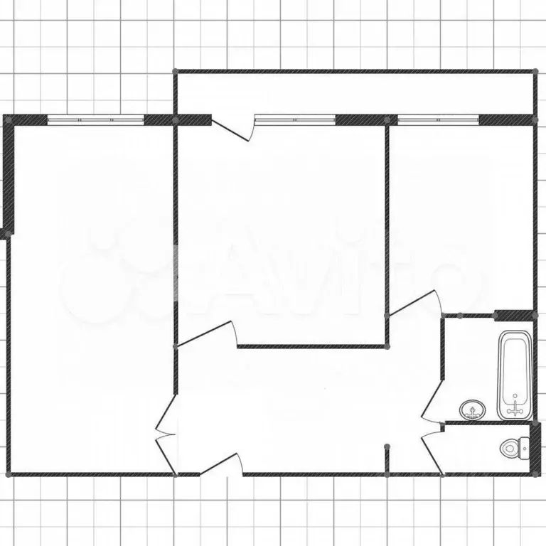 2-к кв. Липецкая область, Липецк ул. Имени Генерала Меркулова, 37 ... - Фото 2