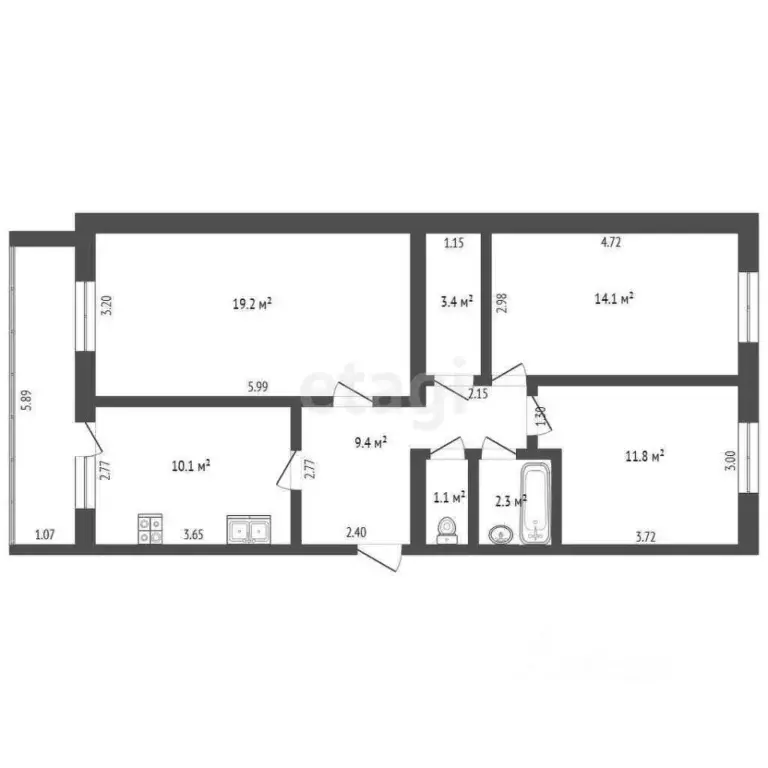 3-к кв. Саха (Якутия), Якутск ул. Дзержинского, 13/3 (78.0 м) - Фото 1