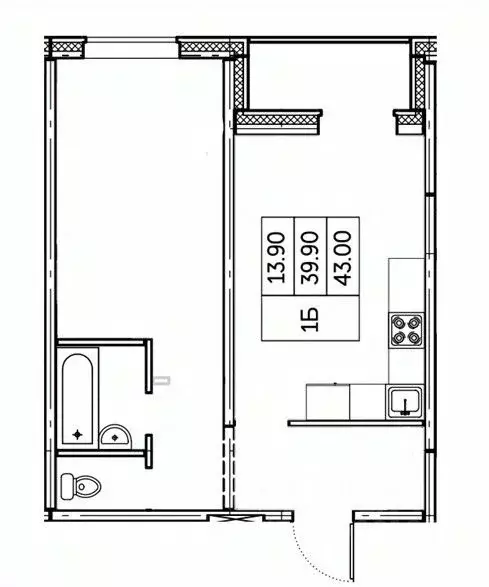 1-к кв. Чувашия, Чебоксары ул. П.В. Дементьева, поз1 (43.0 м) - Фото 1
