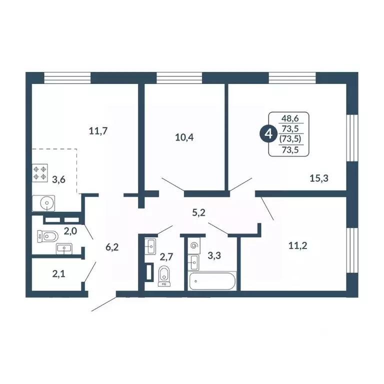 4-к кв. Кировская область, Киров Скандинавия жилой комплекс (73.5 м) - Фото 1