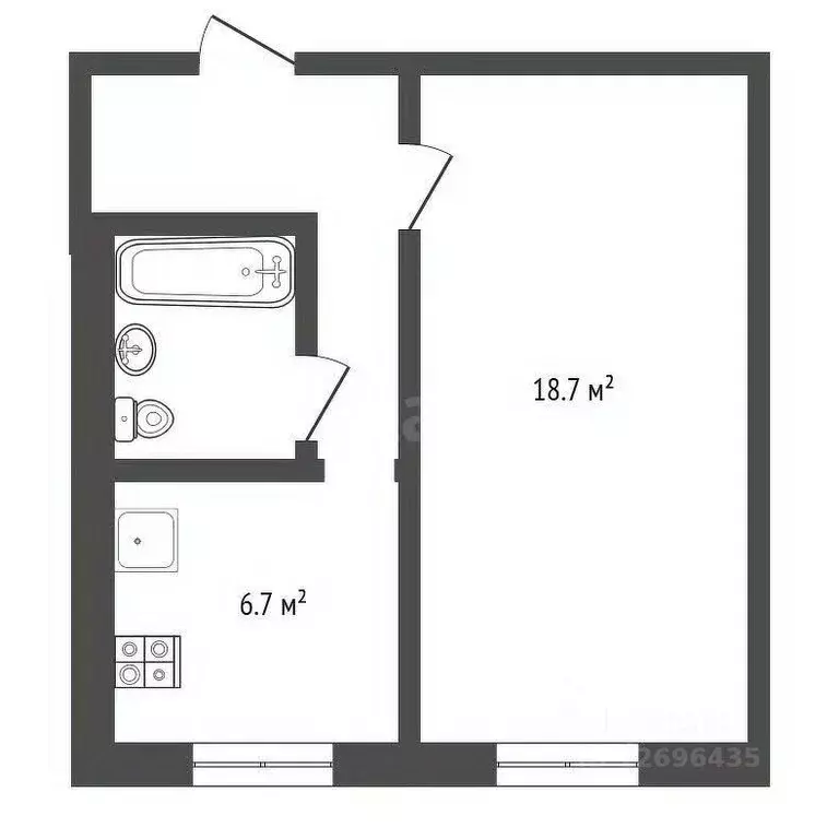 1-к кв. Москва Россошанская ул., 7К1 (32.0 м) - Фото 1