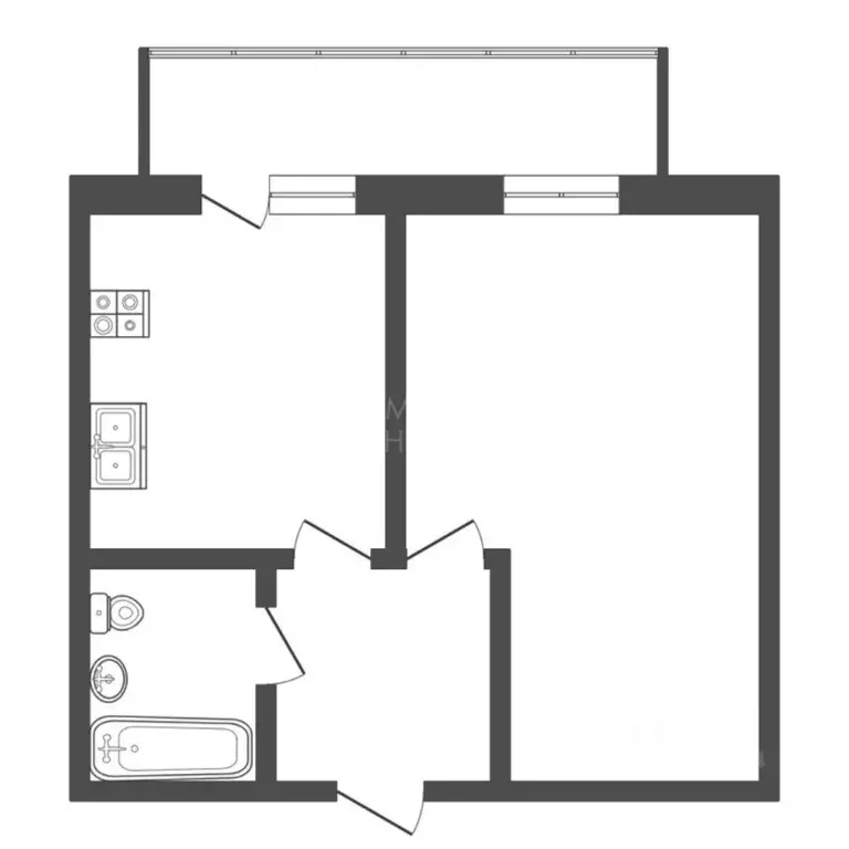 1-к кв. Тюменская область, Тюмень ул. Беляева, 35к1 (33.7 м) - Фото 1