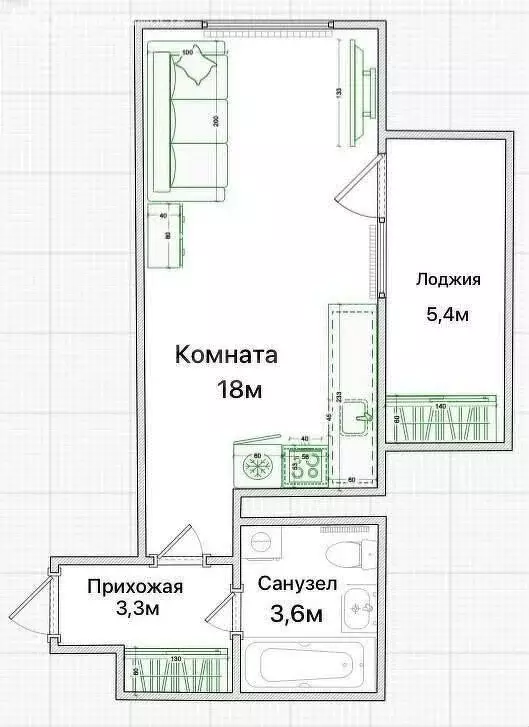 Квартира-студия: городской посёлок Янино-1, Ясная улица, 16 (24.9 м) - Фото 0