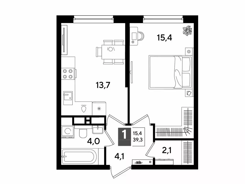 1-комнатная квартира: Краснодар, микрорайон Догма Парк, улица Марины ... - Фото 1