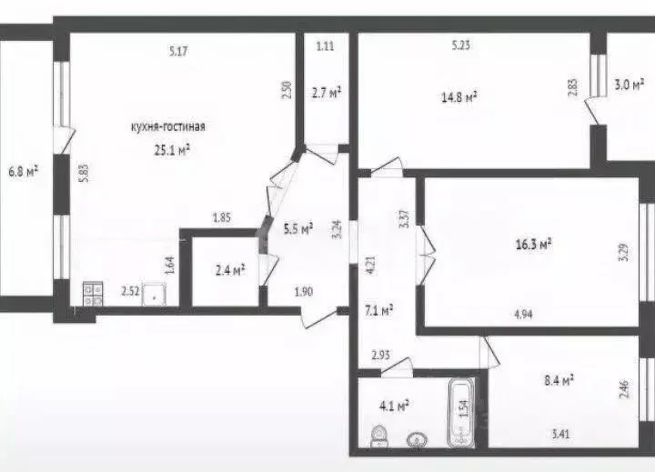 3-к кв. Тюменская область, Тюмень ул. Стартовая, 5 (86.7 м) - Фото 0