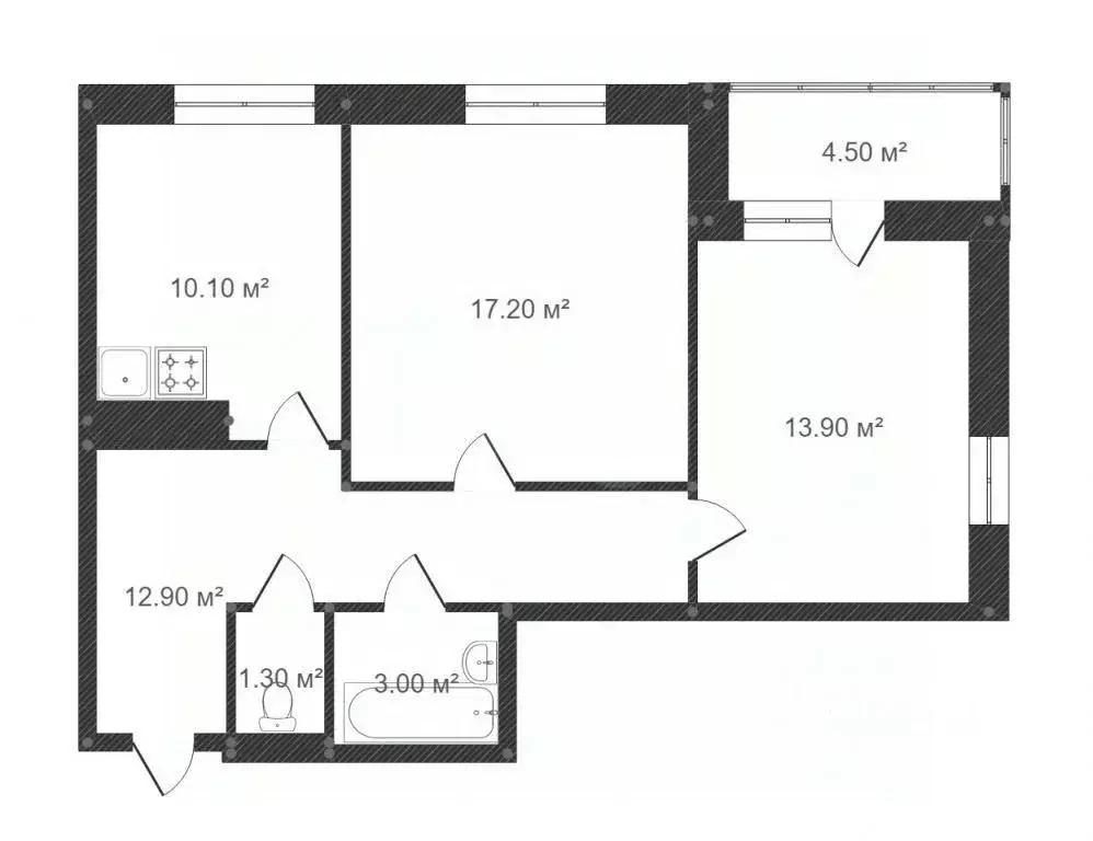 2-к кв. Тюменская область, Тюмень ул. Мельникайте, 2к5 (58.5 м) - Фото 1