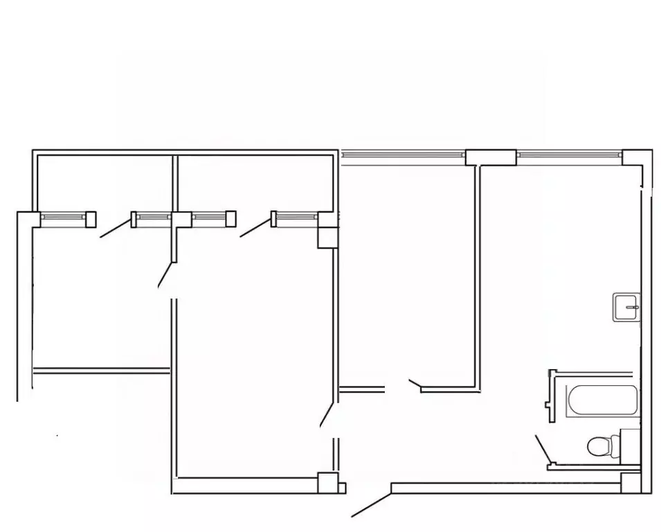 3-к кв. Кемеровская область, Новокузнецк ул. Батюшкова, 19 (52.0 м) - Фото 1