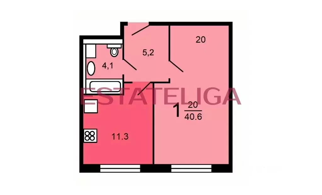 1-к кв. Московская область, Одинцово ул. Рябиновая, 5 (40.6 м) - Фото 1