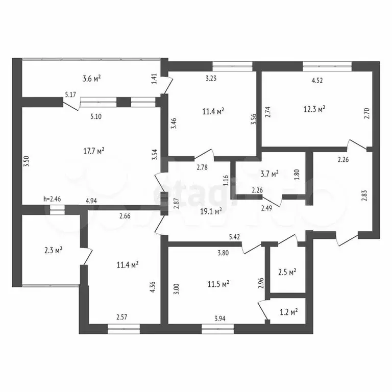 4-к. квартира, 90,8 м, 3/5 эт. - Фото 0