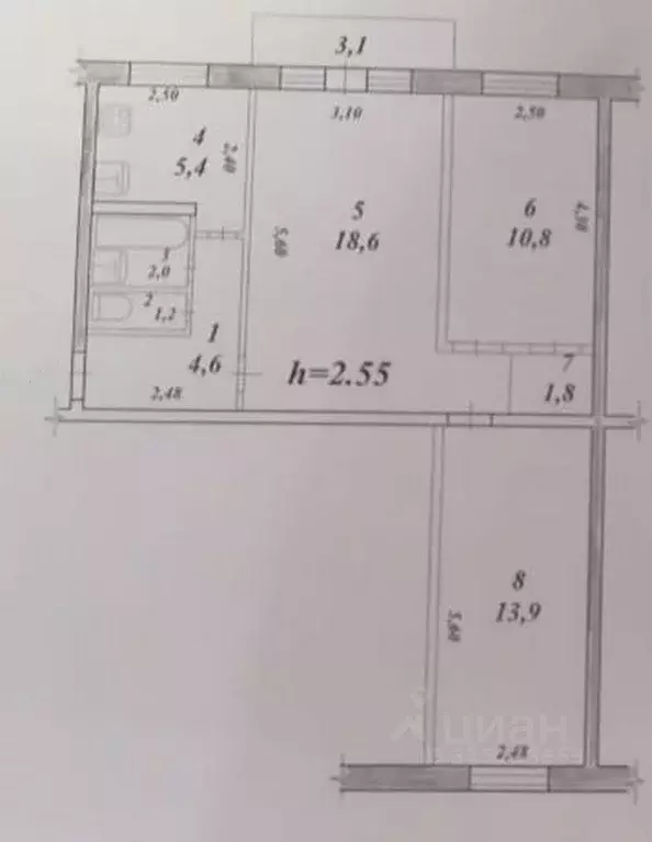 3-к кв. Хабаровский край, Комсомольск-на-Амуре ул. Орджоникидзе, 50к2 ... - Фото 0