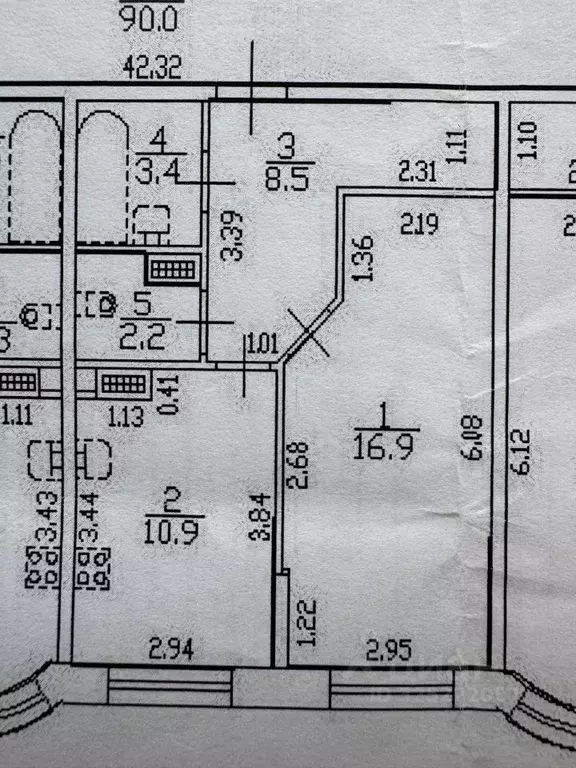 1-к кв. Санкт-Петербург пос. Парголово, ул. Михаила Дудина, 23к1 (41.9 ... - Фото 2