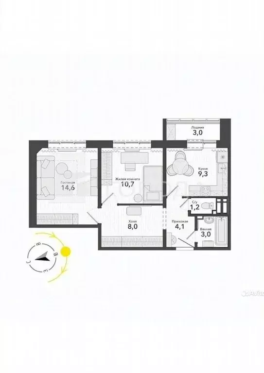 2-к кв. Новосибирская область, Новосибирский район, Станционный ... - Фото 2