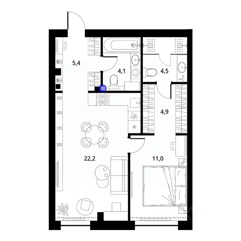 1-к кв. Владимирская область, Киржач Красный Октябрь мкр, ул. ... - Фото 1