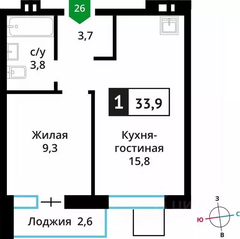 1-к кв. Московская область, Красногорск городской округ, д. Аристово ... - Фото 0