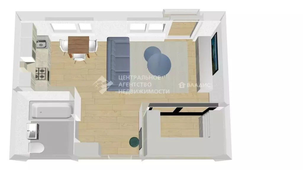 1-комнатная квартира: Поляны, улица Новосёлов, 9 (21 м) - Фото 0