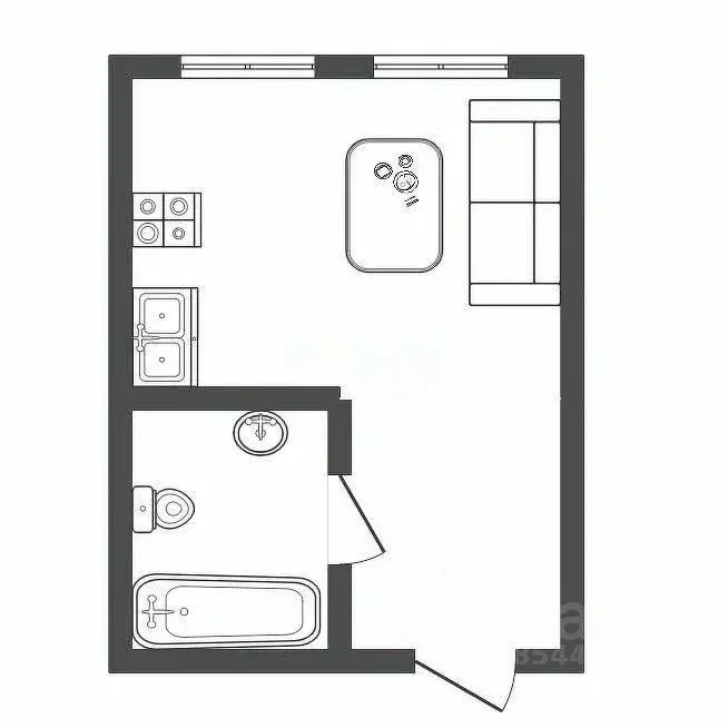 Студия Оренбургская область, Оренбург ул. Чичерина, 27 (17.7 м) - Фото 2