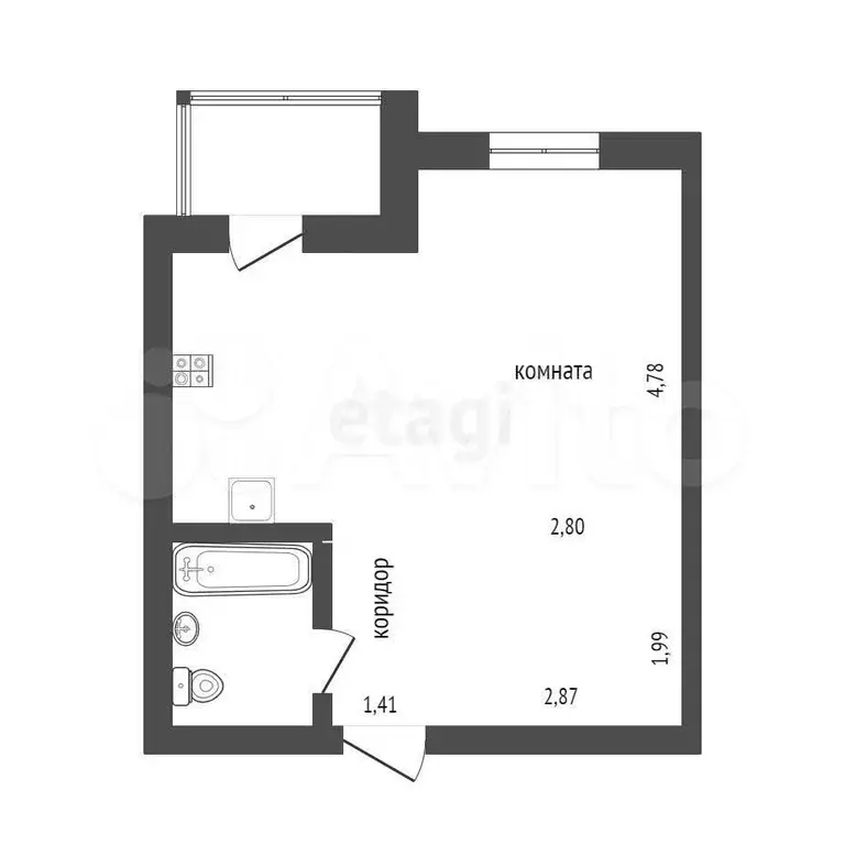 1-к. квартира, 40 м, 6/13 эт. - Фото 0