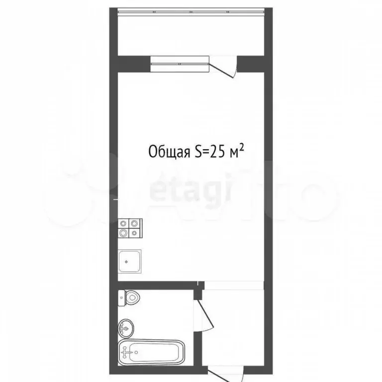 Квартира-студия, 25 м, 5/16 эт. - Фото 0