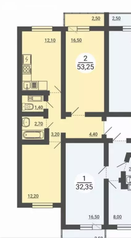 2-комнатная квартира: Копейск, улица Короленко, 6В (53.3 м) - Фото 0
