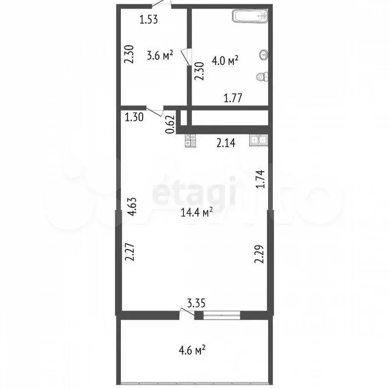 Квартира-студия, 22 м, 7/18 эт. - Фото 1
