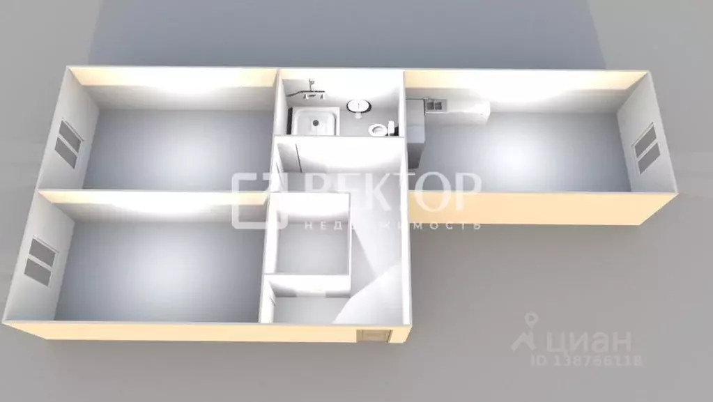 2-к кв. Костромская область, Кострома Речной просп., 8 (60.0 м) - Фото 2