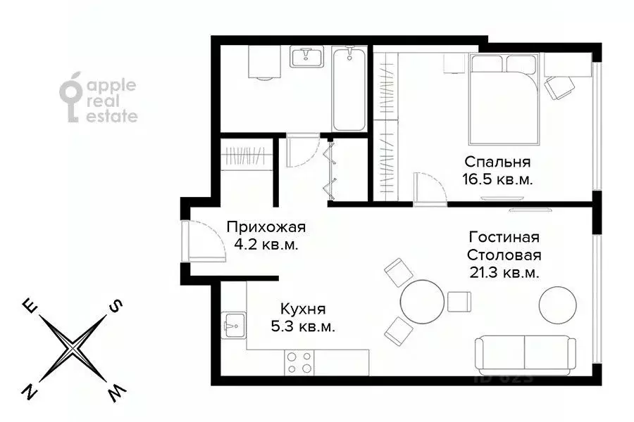 2-к кв. Москва 1-й Сетуньский проезд, 8 (55.0 м) - Фото 1
