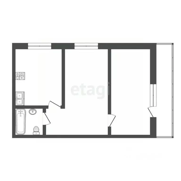 Комната Калужская область, Калуга ш. Грабцевское, 116к1 (48.8 м) - Фото 2