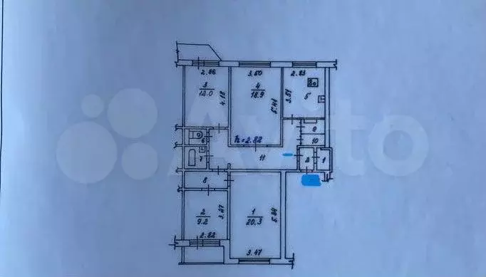 4-к. квартира, 92,5 м, 1/9 эт. - Фото 0