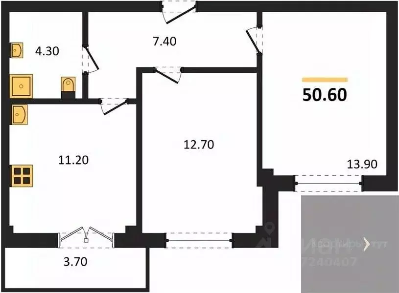 2-к кв. Воронежская область, Воронеж Цимлянская ул., 10В (50.6 м) - Фото 0