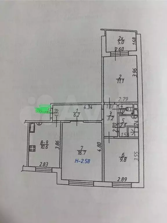 3-к. квартира, 67 м, 2/10 эт. - Фото 0