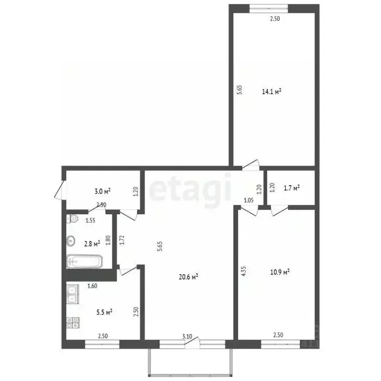 3-к кв. Белгородская область, Шебекино ул. Ленина, 37 (60.0 м) - Фото 1