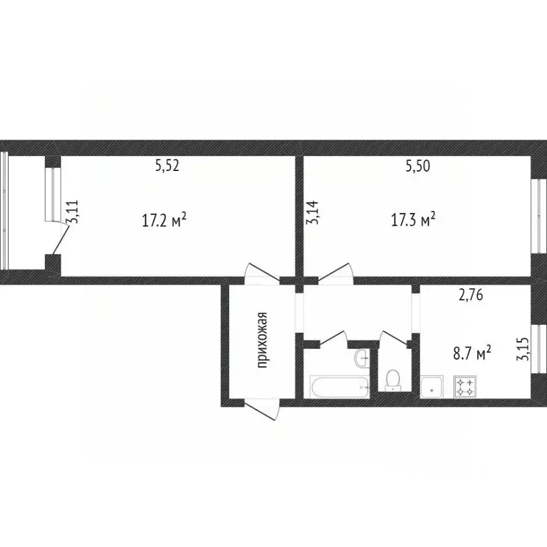 2-к кв. Белгородская область, Белгород 10-й мкр, ул. 60 лет Октября, ... - Фото 2