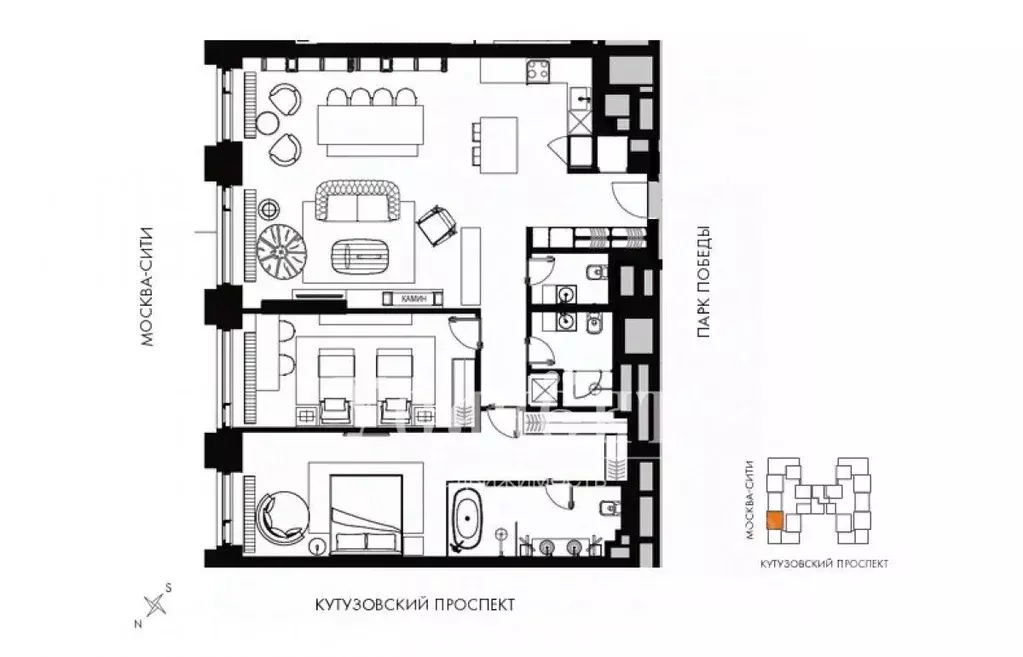 Квартира, 3 комнаты, 128 м - Фото 0