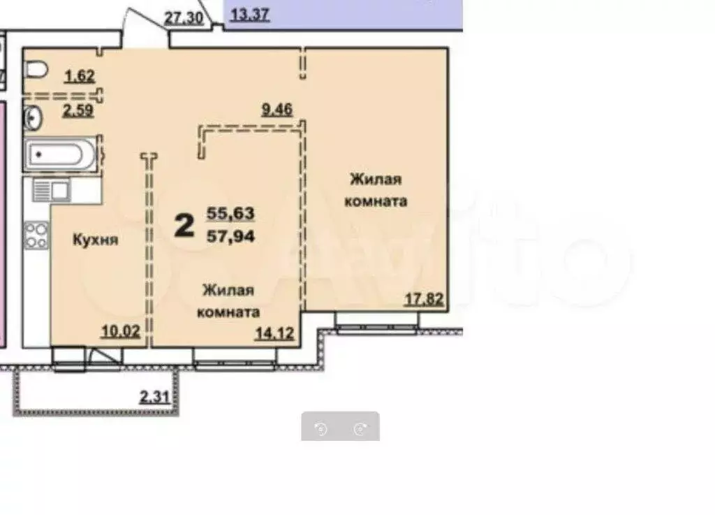 2-комнатная квартира: Саратов, проспект Строителей, 38А (57.9 м) - Фото 0