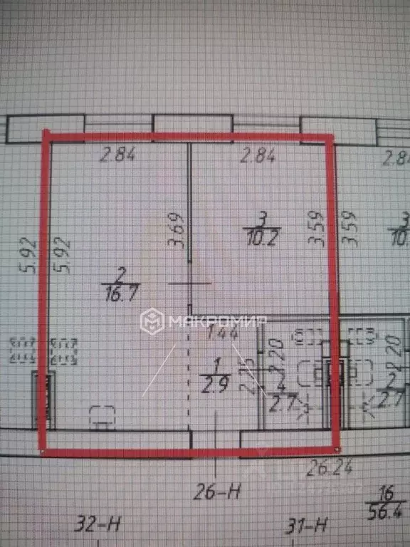 1-к кв. Санкт-Петербург Октябрьская наб., 108к6 (32.0 м) - Фото 2