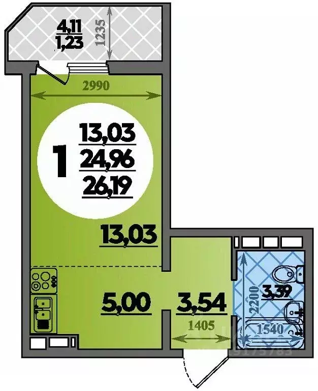 Студия Краснодарский край, Краснодар пос. Березовый, ул. Имени ... - Фото 1