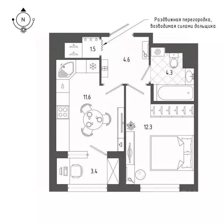 1-к кв. Санкт-Петербург бул. Измайловский, 9 (36.0 м) - Фото 0