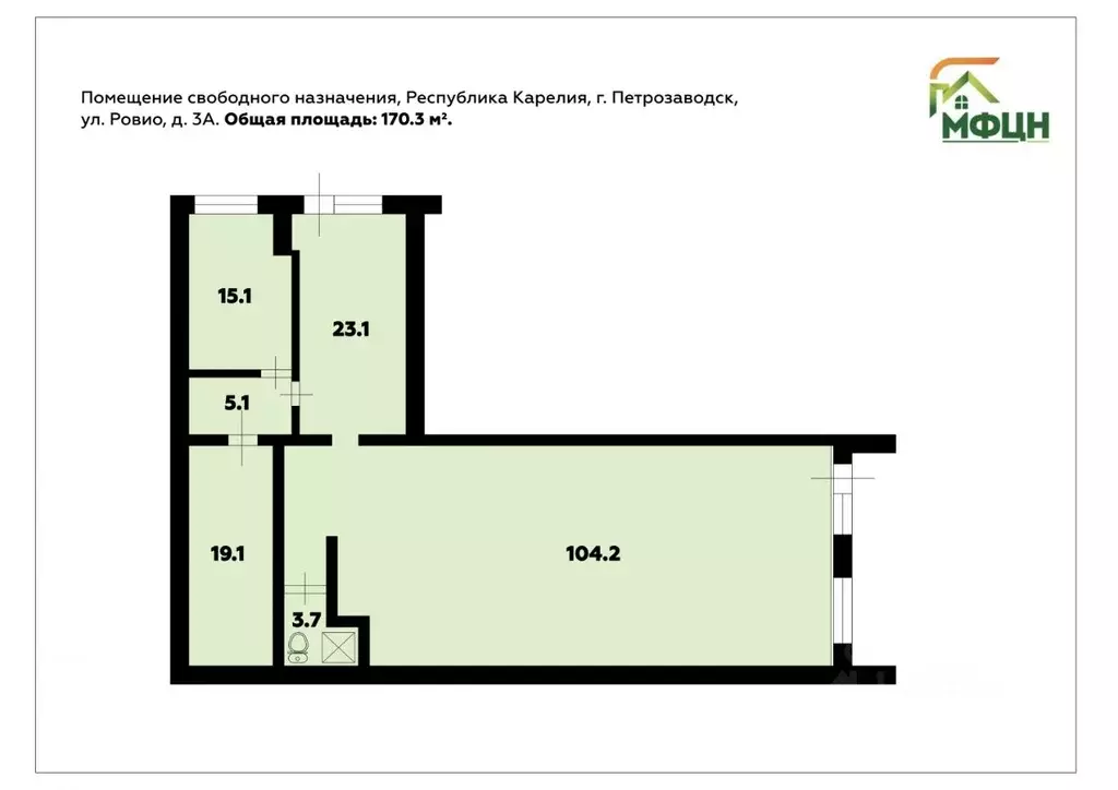 Помещение свободного назначения в Карелия, Петрозаводск ул. Ровио, 3а ... - Фото 1