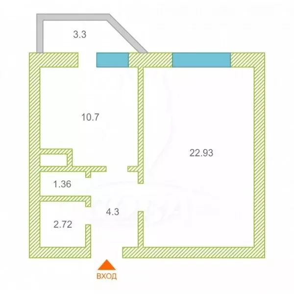 1-комнатная квартира: Тюмень, Арктическая улица, 7к1 (35.4 м) - Фото 1