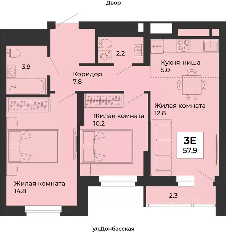 3-к кв. Свердловская область, Екатеринбург Уралмаш жилрайон, ул. ... - Фото 1