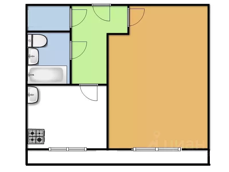 1-к кв. Татарстан, Нижнекамск ул. Мурадьяна, 6 (28.9 м) - Фото 2