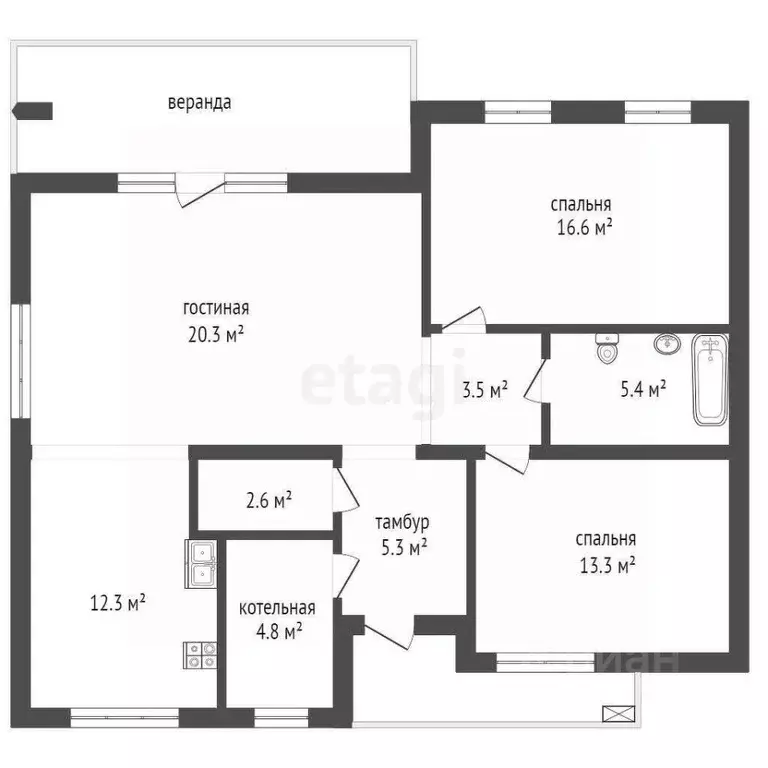 Дом в Тюменская область, Тюменский муниципальный округ, с. Гусево  ... - Фото 2